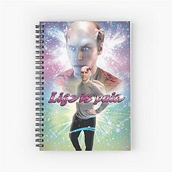 Jerma985 Life is Pain Iconic Quote Spiral Notebook
