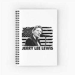 Retro American Flag Jerry Lee Lewis Music Gift Spiral Notebook