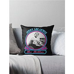 The Killer Jerry Lee Lewis Legend Throw Pillow