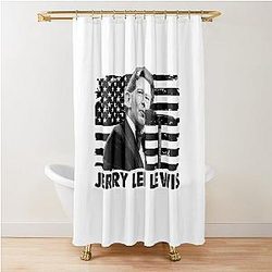 Retro American Flag Jerry Lee Lewis Music Gift Shower Curtain