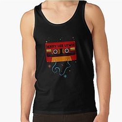 Jerry Lee Lewis  Retro Vintage Cassette Tape  Music Fanart Tank Top