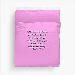 Theory of Confidence - Jessica Alba Quote Duvet Cover