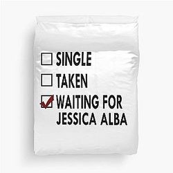 Waiting for Jessica Alba Black and White Duvet Cover