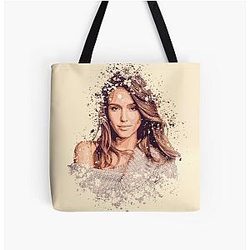 Jessica Alba painting Over Print Tote Bag