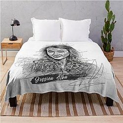 Jessica Alba Abstract Art Throw Blanket