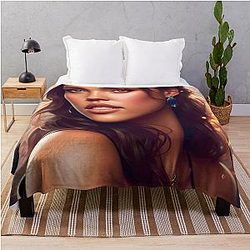 Jessica Alba Fan Art Throw Blanket