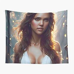 Jessica Alba Digital Fan Art Tapestry