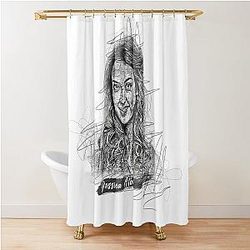 Jessica Alba Abstract Sketch Art and Design Shower Curtain