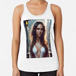 Jessica Alba Digital Fan 2 Racerback Tank Top