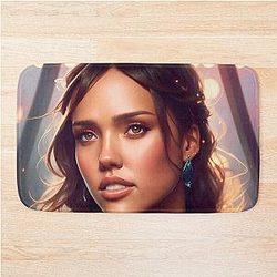 Jessica Alba Digital Fan Art Bath Mat
