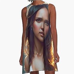 Jessica Alba Digital Fan Art A-Line Dress