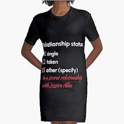 Jessica Alba Relationship Graphic T Shirt Dress