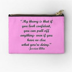 Theory of Confidence with Jessica Alba Quote Zipper Pouch