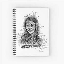 Jessica Alba Abstract Sketch Art, Jessica Alba Design Track Spiral Notebook