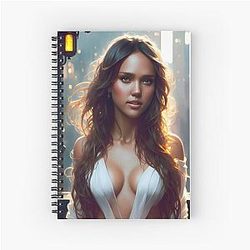 Jessica Alba Digital Fan Art Spiral Notebook