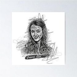 Jessica Alba Abstract Sketch Art Jessica Alba Sketch Design Poster