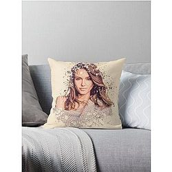 Jessica Alba painting Throw Pillow
