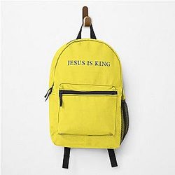 Jesus Is King Rugzakken - Jezus is Koning - Kanye West (blauw op geel) Rugzak RB0309