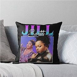 Jill Scott Vintage Soul Music Legend Throw Pillow