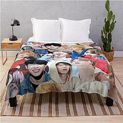 Jimin College Throw Blanket