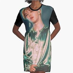 Jimin 90s Aesthetic Graphic T-Shirt Dress