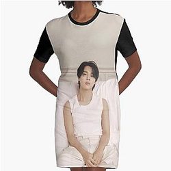 Jimin Face Graphic T Shirt Dress