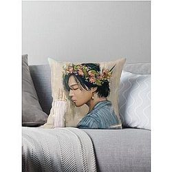 Jimin Flowers Throw Pillow