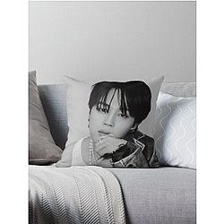 Jimin Monochrome Throw Pillow