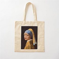 Jimin Pearl Earring Cotton Tote Bag