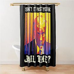Isn't It Past Your Time Jimmy Kimmel Quotes Trump For Prison Shower Curtain