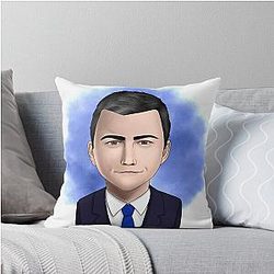 Jimmy Kimmel Caricature Throw Pillow
