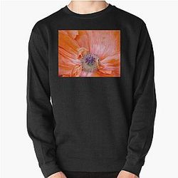 Brilliant Orange Oriental Poppy Flower Up Close Pullover Sweatshirt RB0301