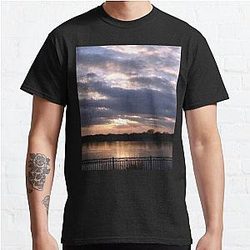 Sunset Piercing Clouds Over Lake Hiawatha  Classic T Shirt RB0301