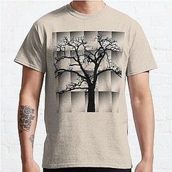 Leafless Oak on Gradient Pattern Classic T Shirt RB0301