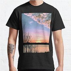 Clearing Cloud Front at Sunset Over Lake Classic T Shirt RB0301
