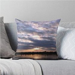 Sunset Piercing Clouds Over Lake Hiawatha  Throw Pillow RB0301
