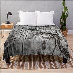 Weathered Board Inscribed Throw Blanket RB0301