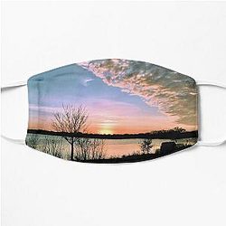 Clearing Cloud Front at Sunset Over Lake Flat Mask RB0301
