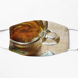 Steeping Tea in a Glass Mug Flat Mask RB0301