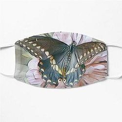 Black Swallowtail Butterfly Drawn Lightly Flat Mask RB0301