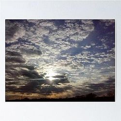 Setting Sun Illuminating Clouds Over Lake Hiawatha  Poster RB0301