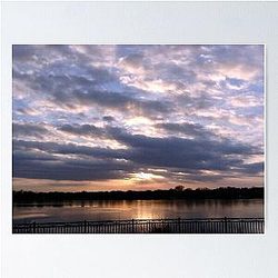 Sunset Piercing Clouds Over Lake Hiawatha  Poster RB0301