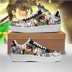 Joseph Joestar Air Force Sneakers Manga Style JoJo's Anime Shoes Fan Gift PT06