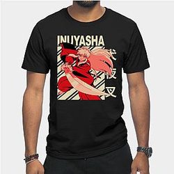 Inuyasha Merch - INUYASHA Character Printed Unisex Graphic Black Tee