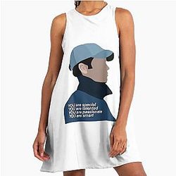 Retro Visit Joe Goldberg You Men Who Love Oversize Joe Goldberg Love Quinn A-Line Dress