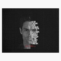 Black and white Joe Goldberg TV Show Quote Jigsaw Puzzle