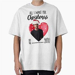 Funny Christmas Xmas glass Joe Goldberg Netflix You series fan Penn Badgley Oversized T-Shirt