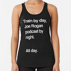 Train by day, Joe Rogan podcast by night - All Day - Nick Diaz - Helvetica Racerback Tank Top