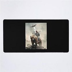 Joe Rogan Chevauchant Un Ours	 Desk Mat