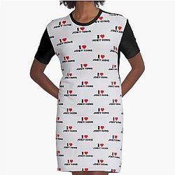 I Love Joey King Black Graphic T-Shirt Dress